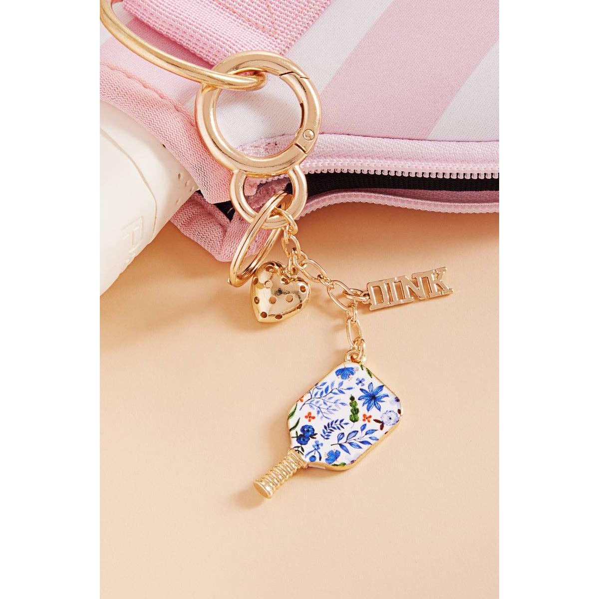 Sports Pickleball Enamel Bag Charm And Keychain