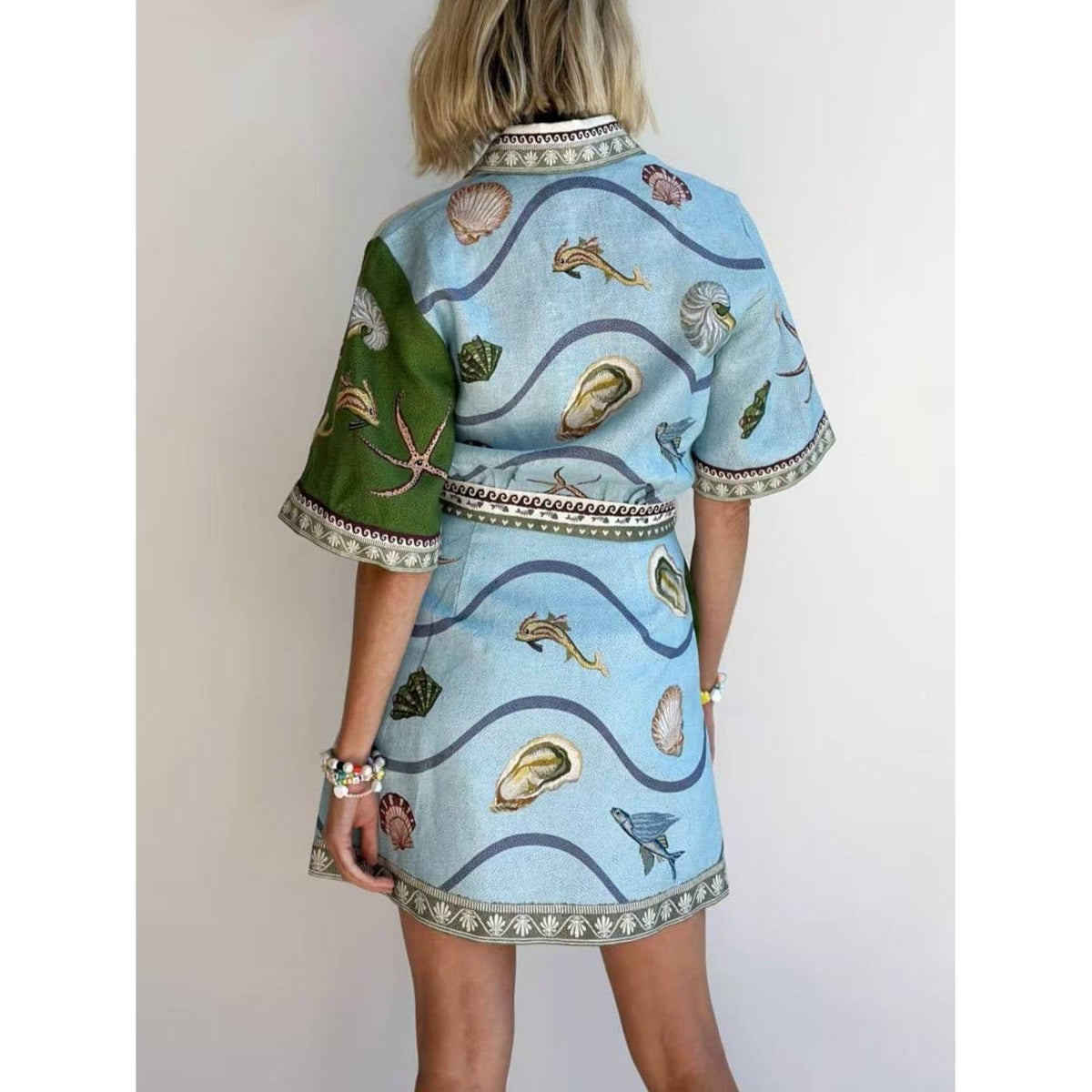 Halobios Belted Shirt Dress