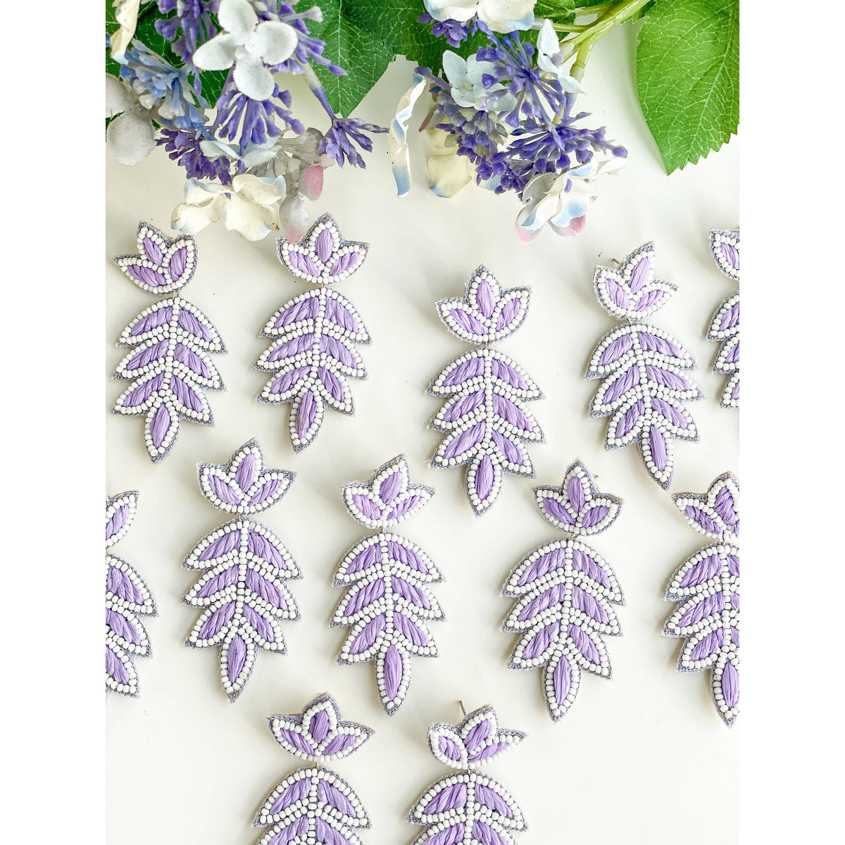 Lilly Lilac Raffia Earrings
