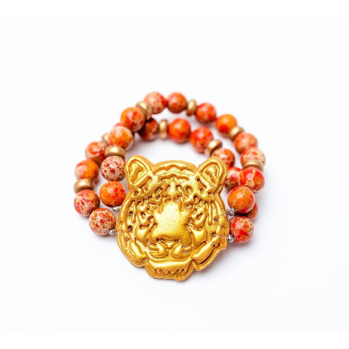 Orange Jasper Double Strand with Tiger Bracelet