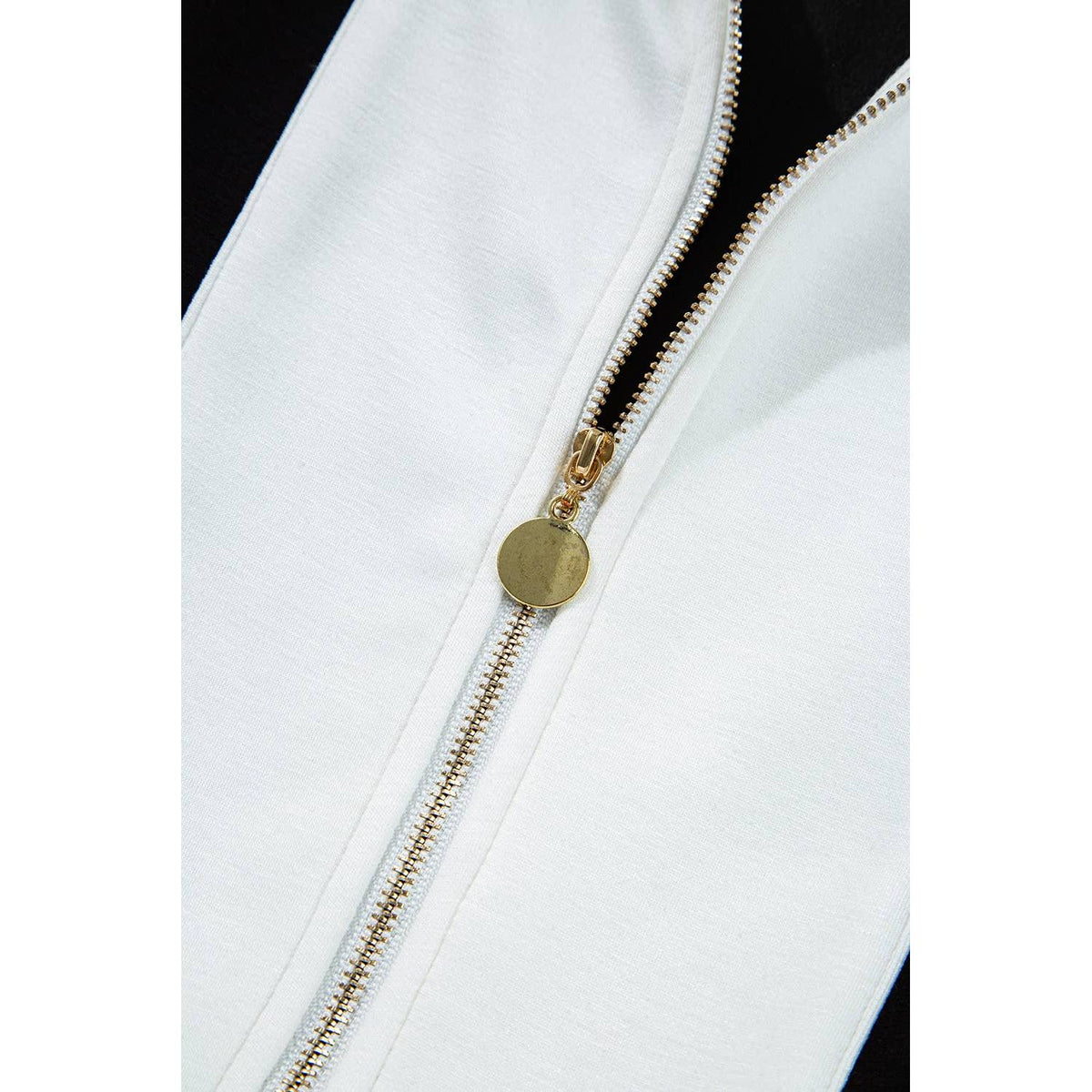 Zelda Contrast Collar Zip Front Romper