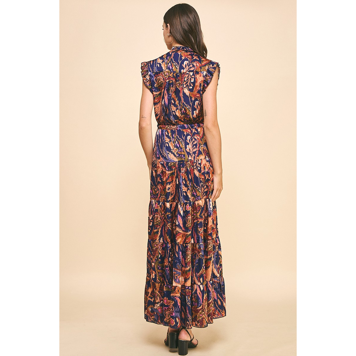 Satin Print Maxi Dress