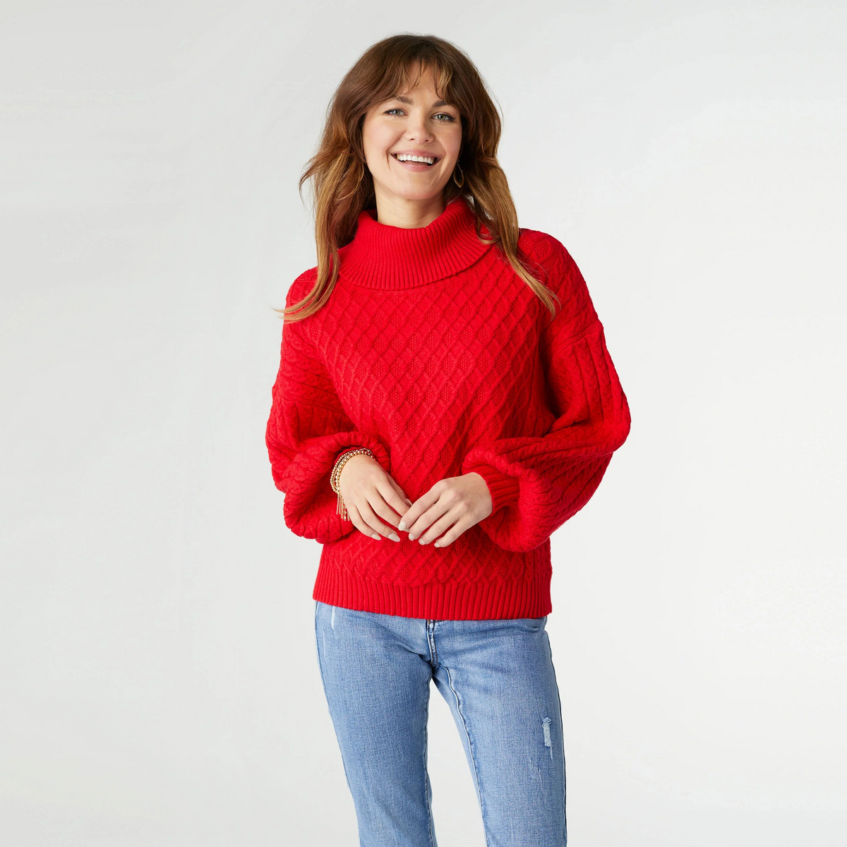 Maren Cable Knit Turtleneck Sweater