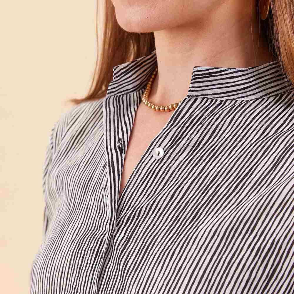 Suri Black Button Down Beach Tunic