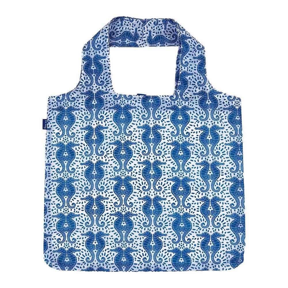 Seahorses blu Bag Reusable Shopper Tote