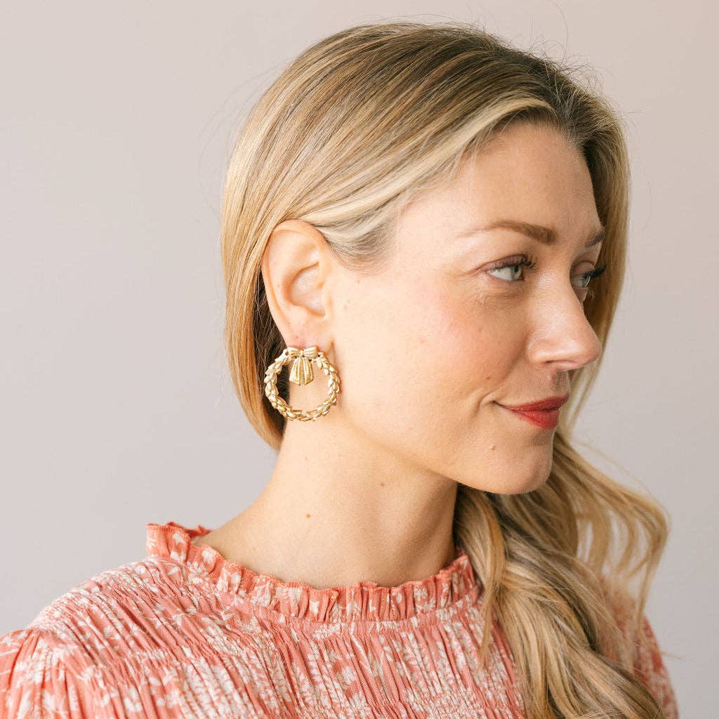 Gold Wreath Earrings