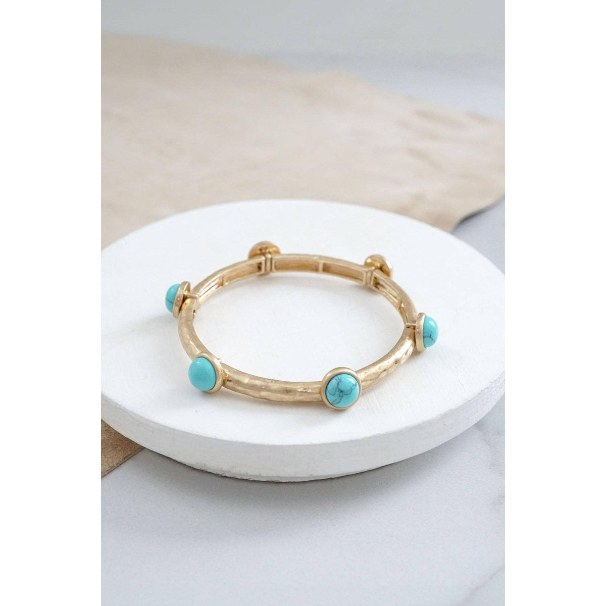 Jeweled Hammered Bangle
