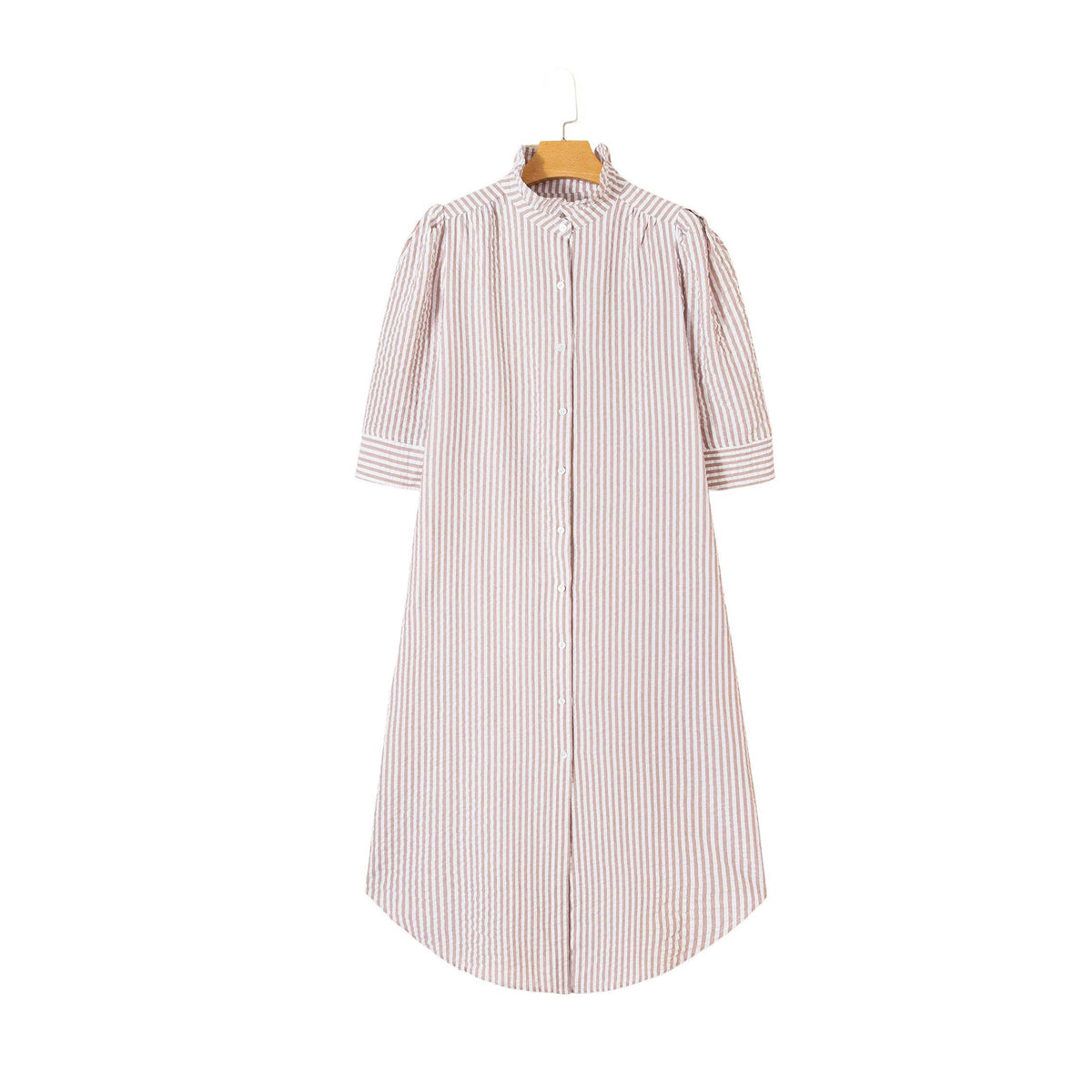 Jada Stripe Collar Shirt Maxi Dress