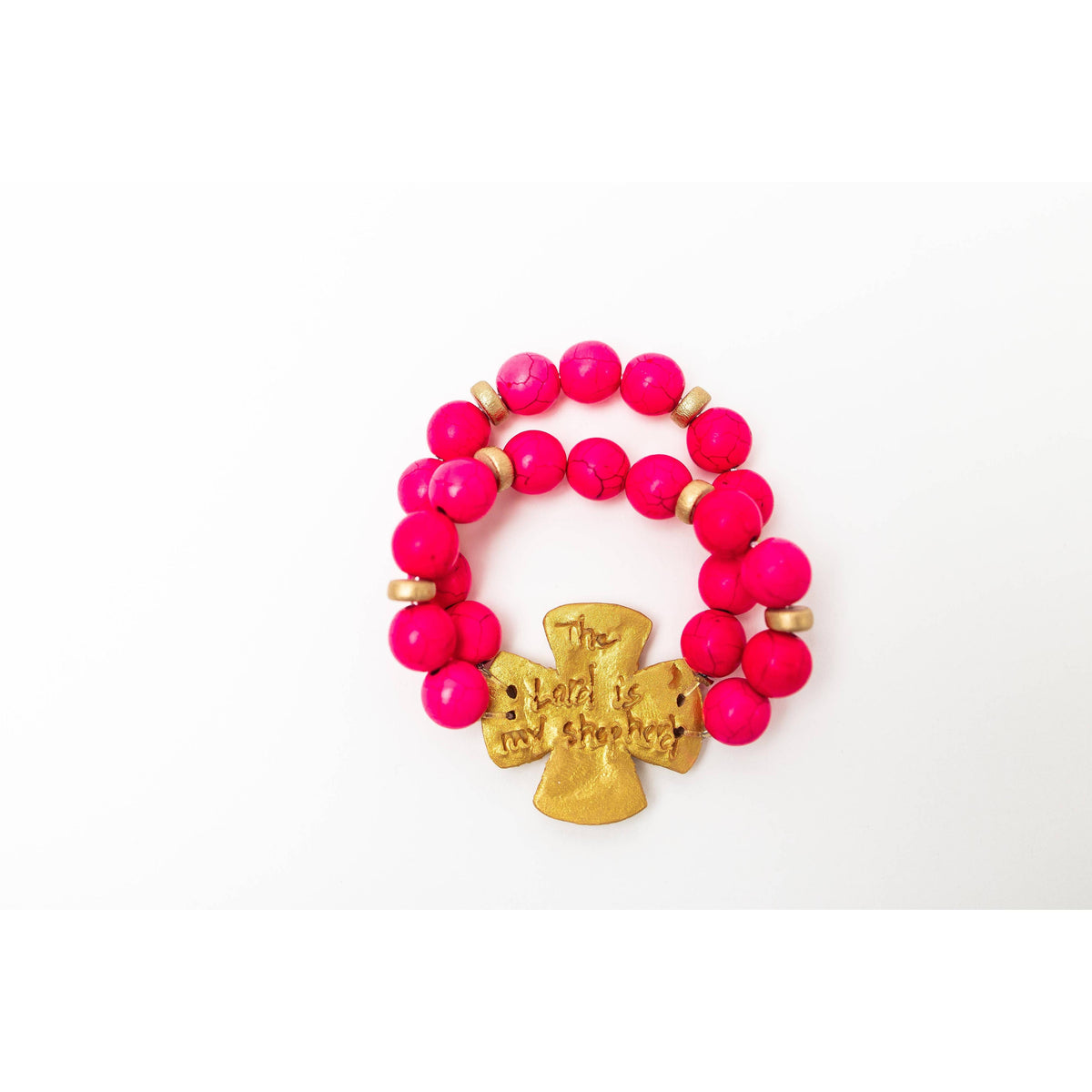 Hot Pink Jade Double Strand with Friendship Bracelet