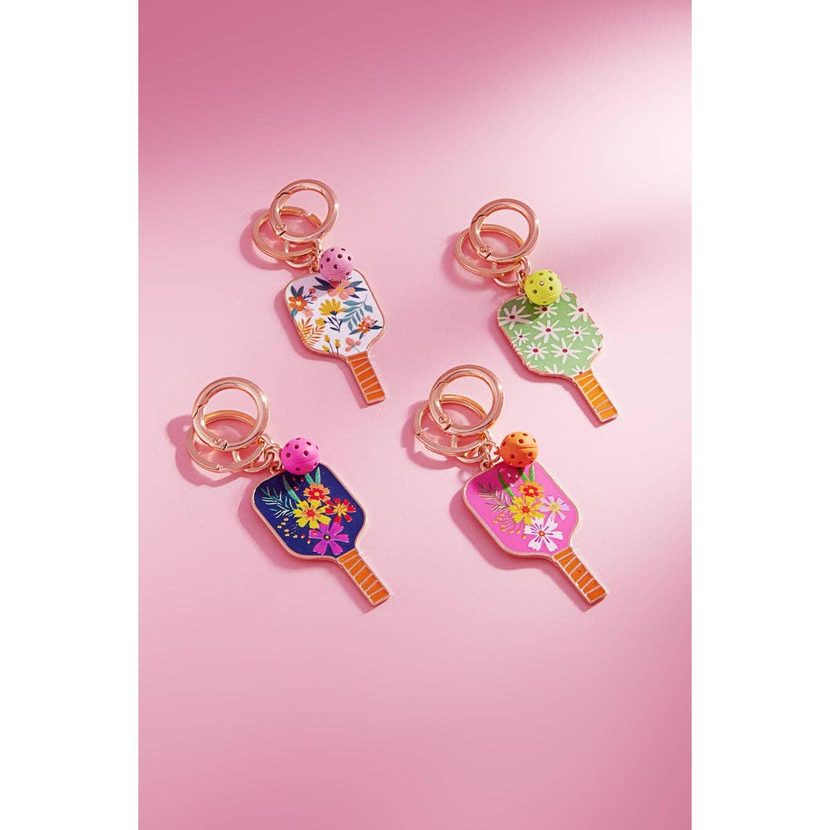 Pickleball Enamel Keychain