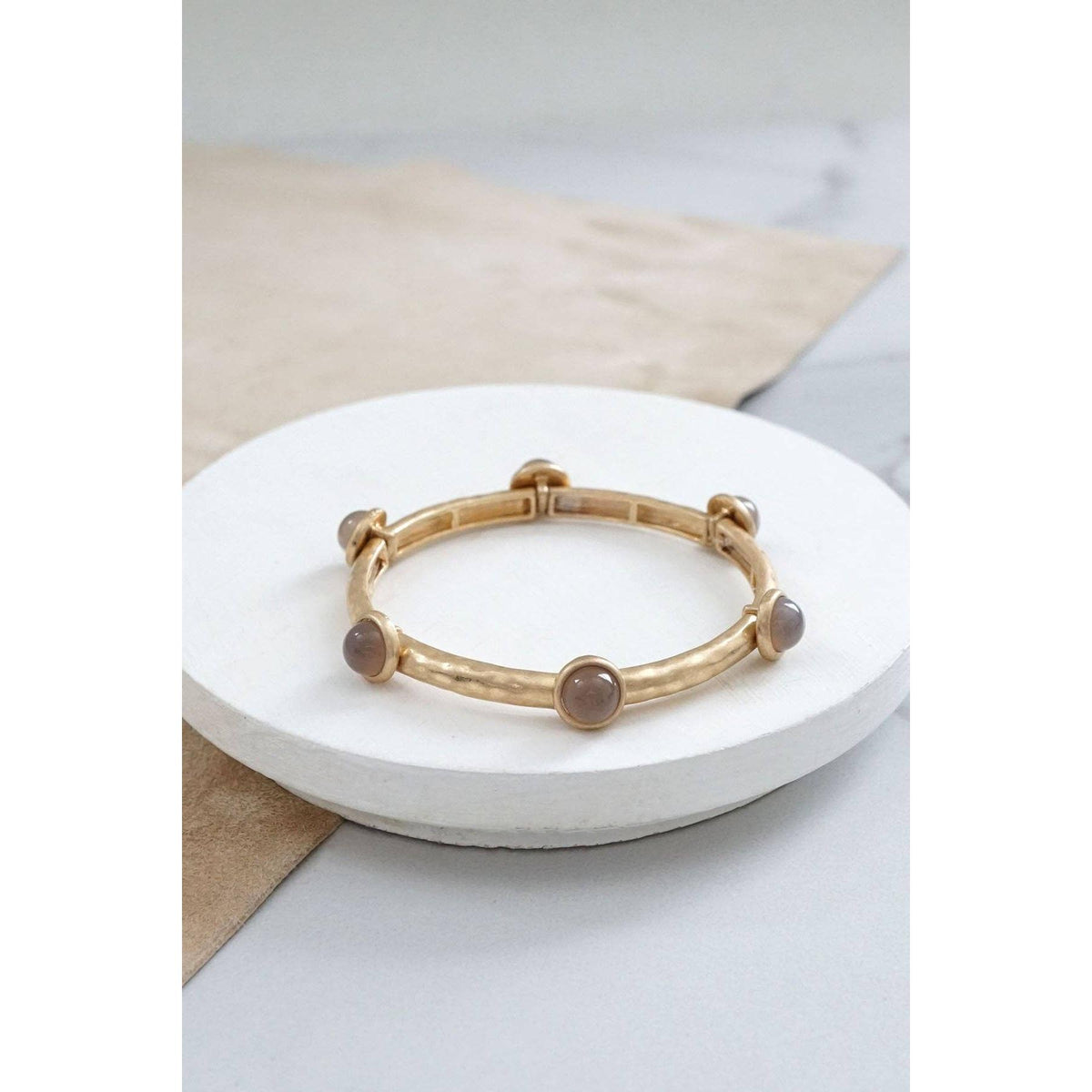 Jeweled Hammered Bangle