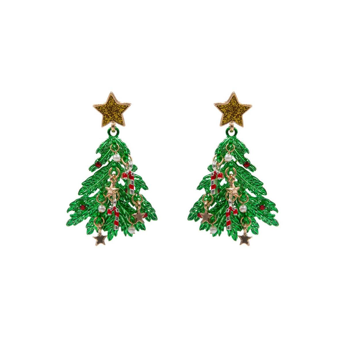 Christmas Tree Color Post Earrings