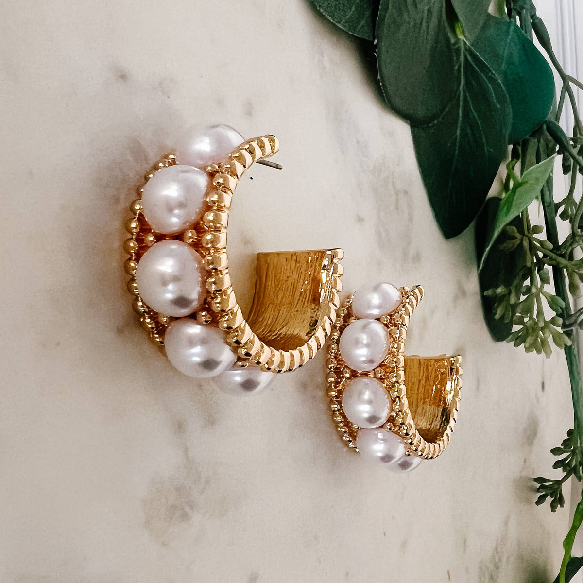 Pearl Hoop Earrings