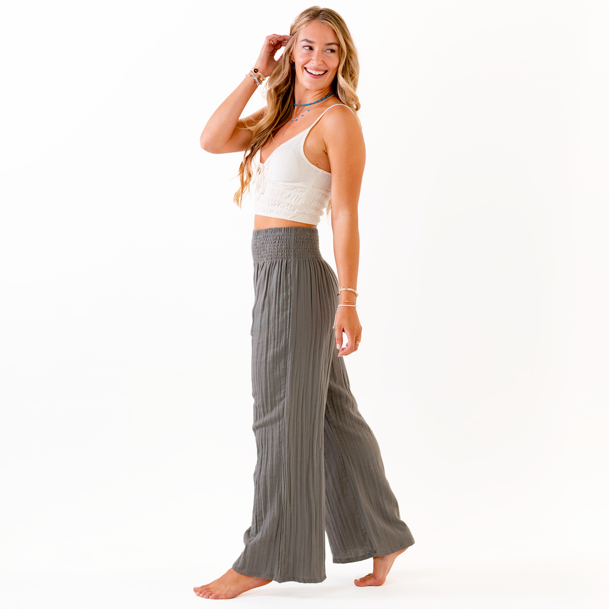 Wide Leg Cotton Pants