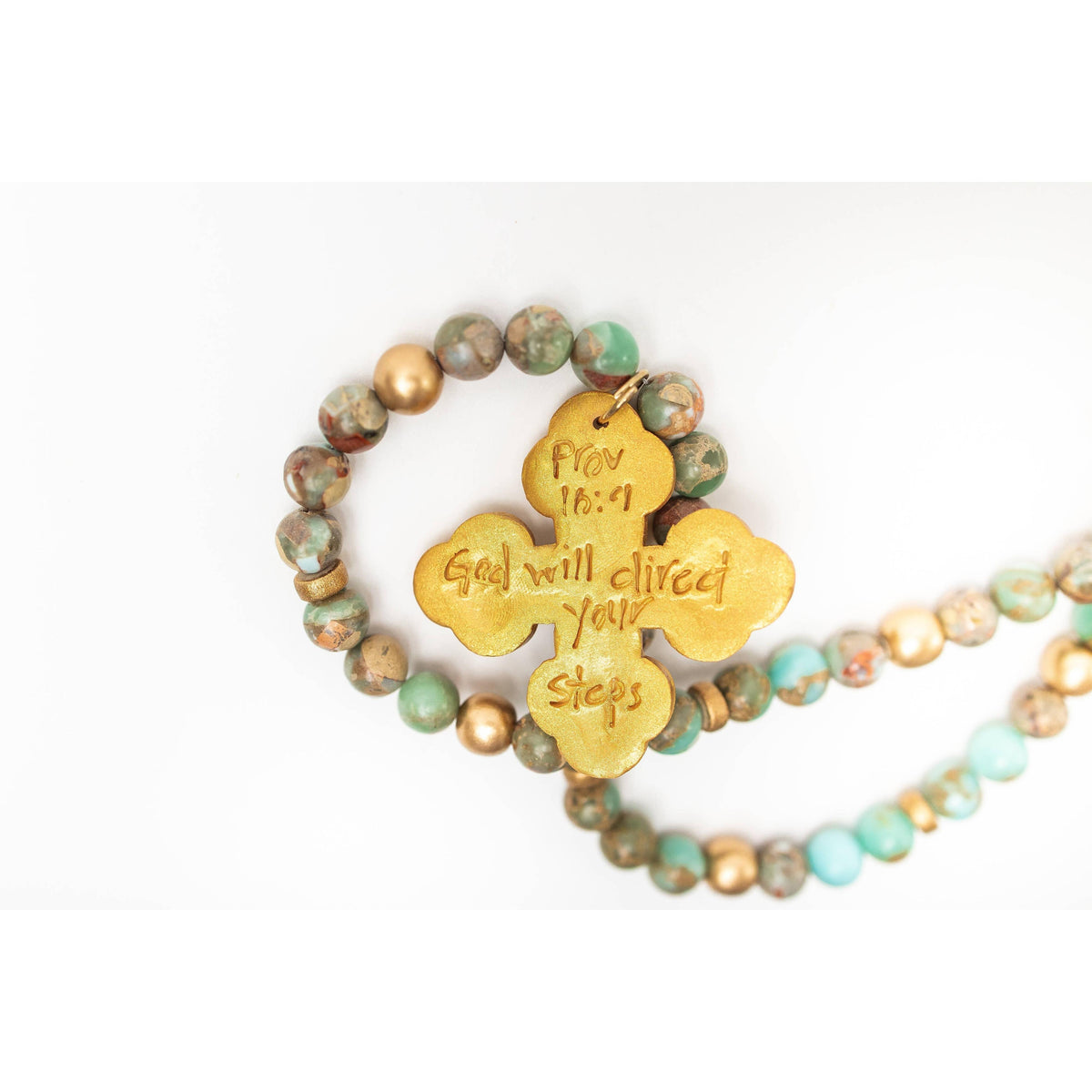 Aqua Terra Jasper with Megan Cross Necklace
