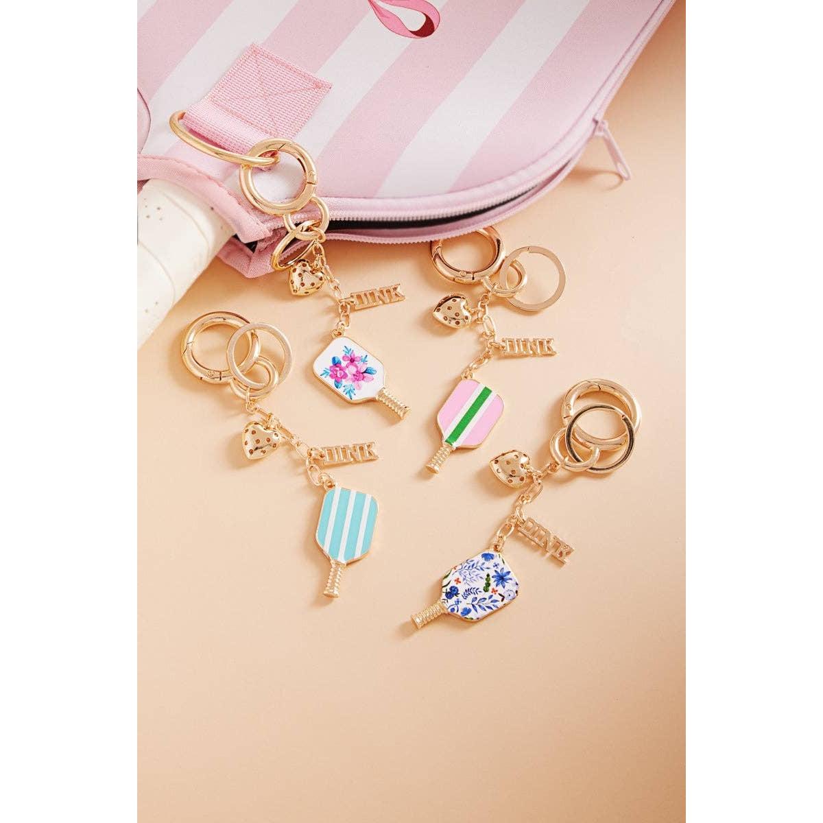 Sports Pickleball Enamel Bag Charm And Keychain