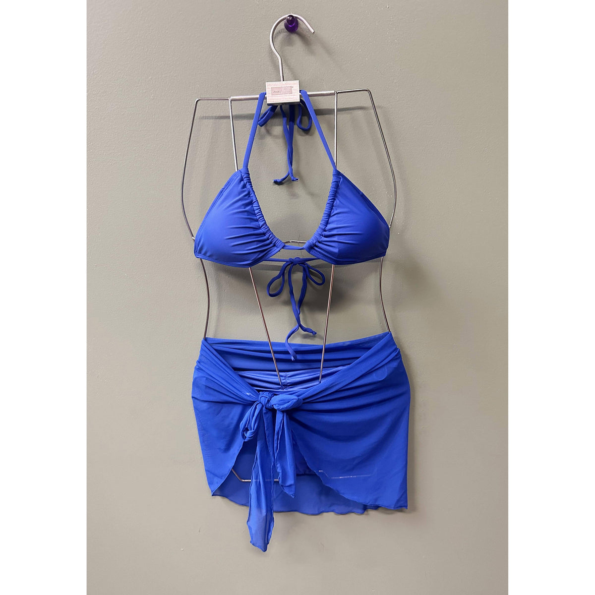 Solid Mesh Short Sarong Wrap