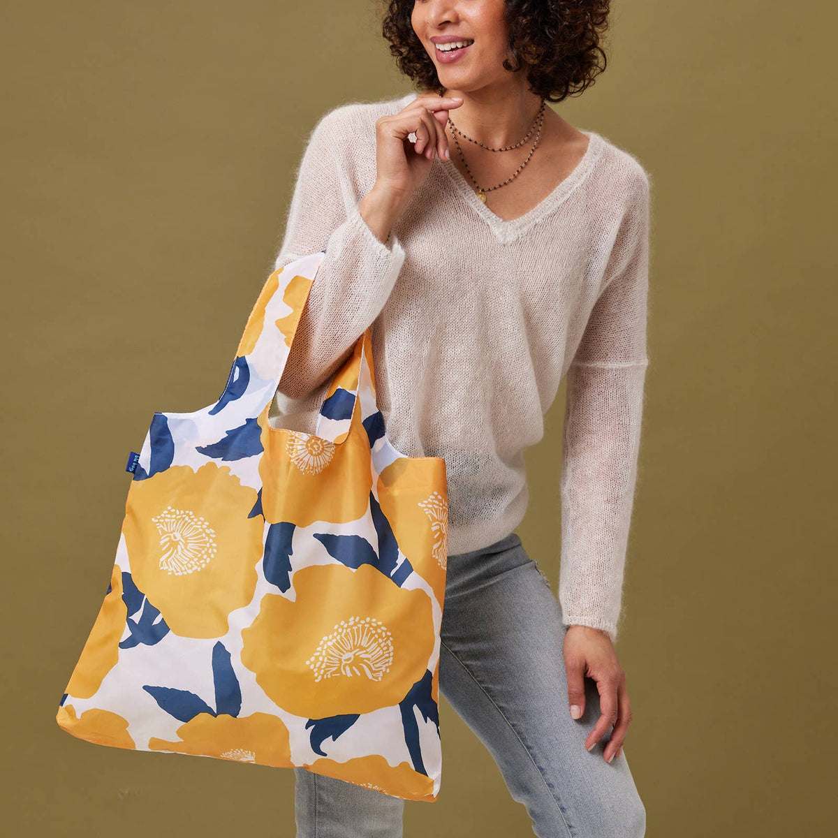 Poppies blu Bag Reusable Shopper Tote
