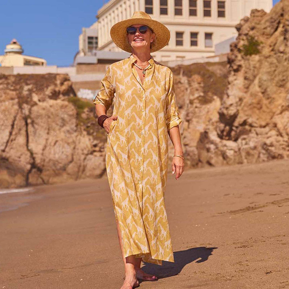 Giraffe Tan Shirt Dress