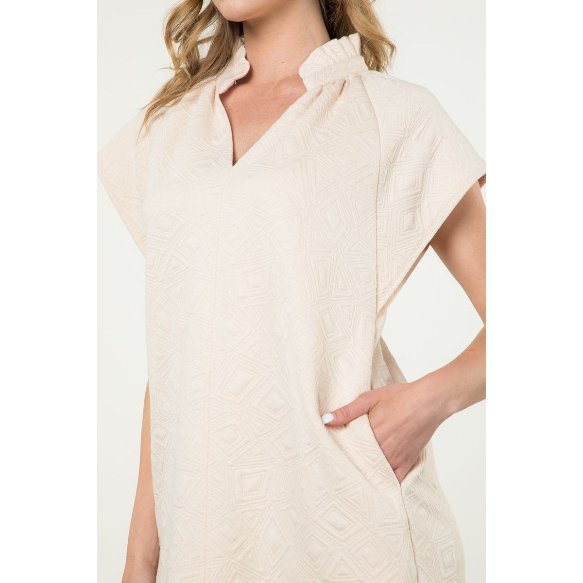 Short Sleeve Textured Dress