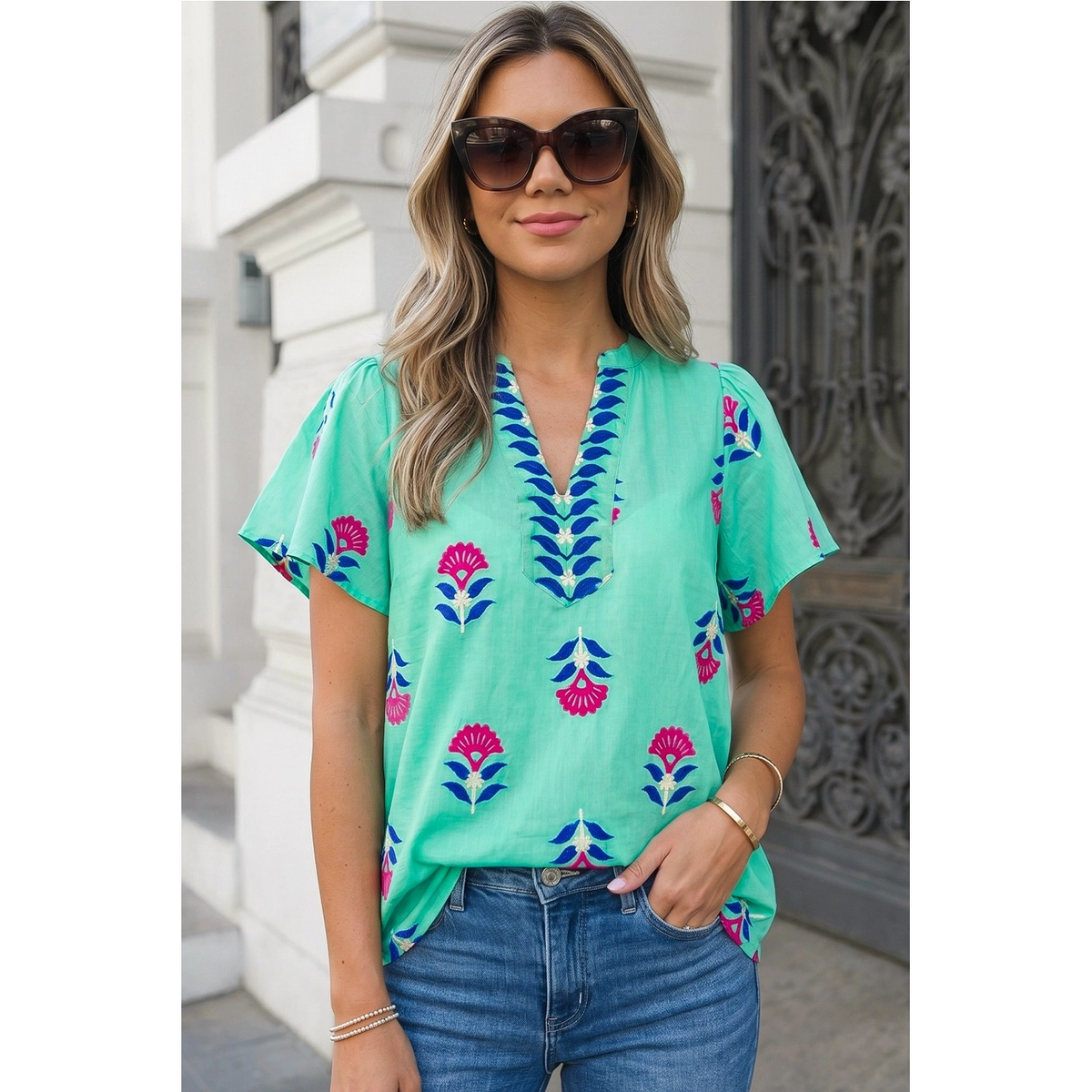 Hanna Flutter Sleeve Top