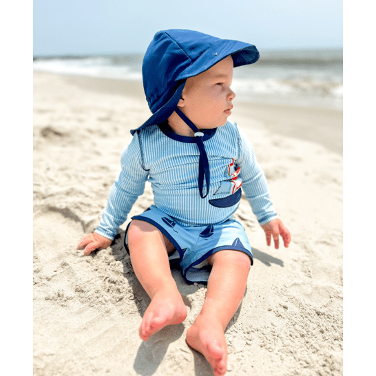 Sailboat Rash Guard & Swim Trunks Set