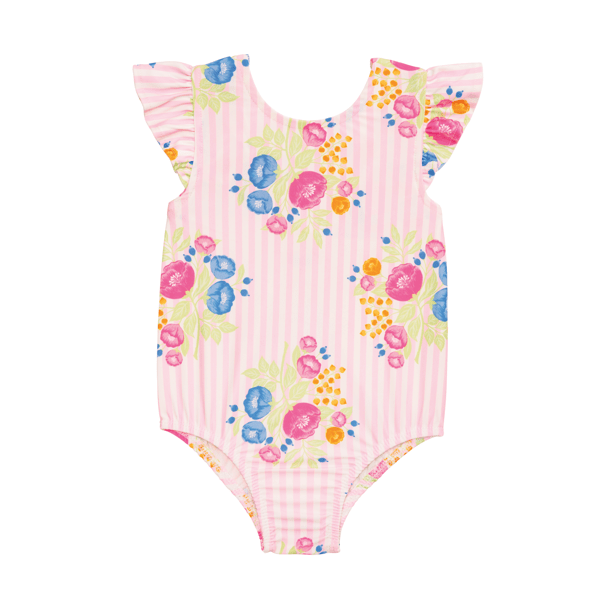Floral Stripe Toddler Swimsuit