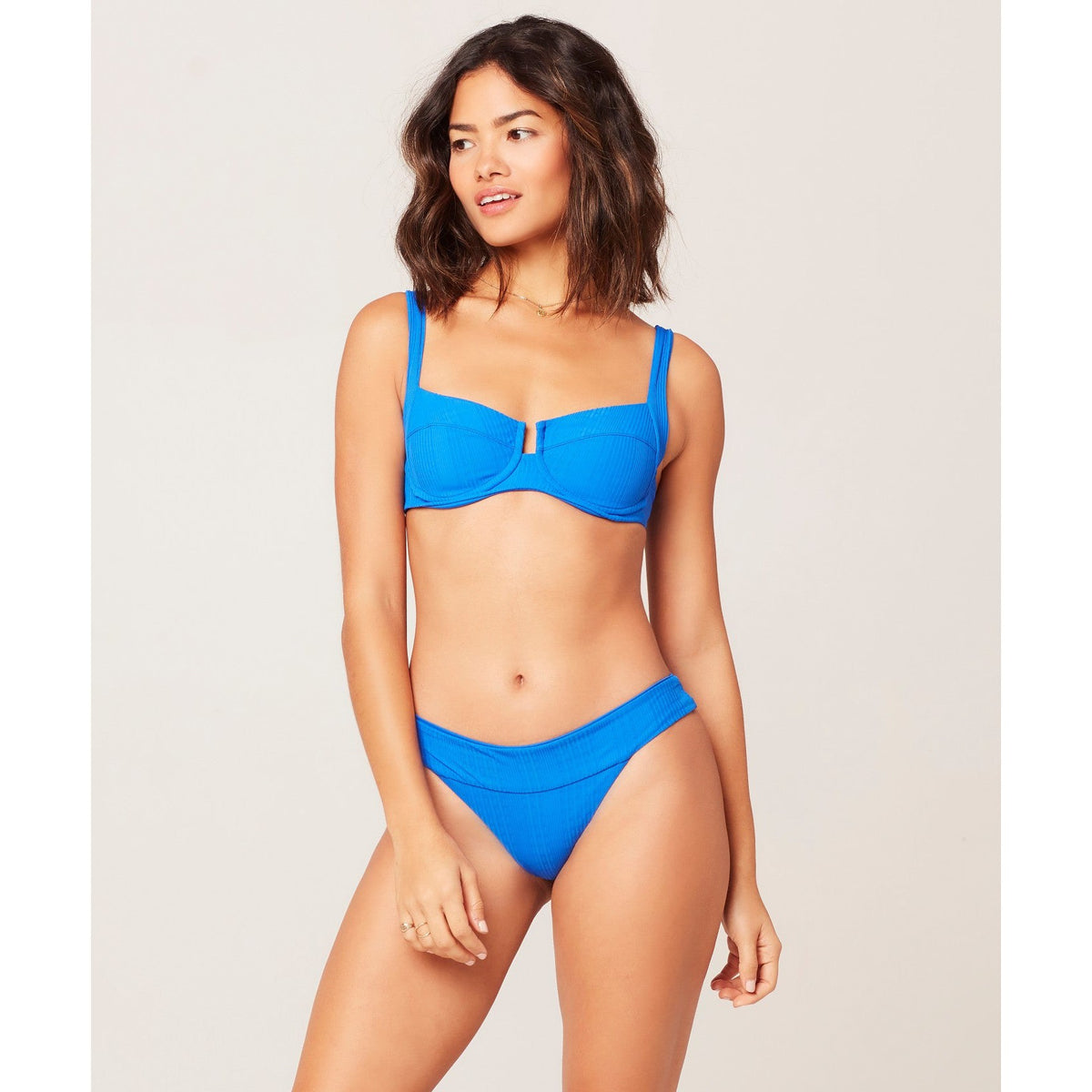 Solid Ribbed Veronica Classic Bikini Bottom