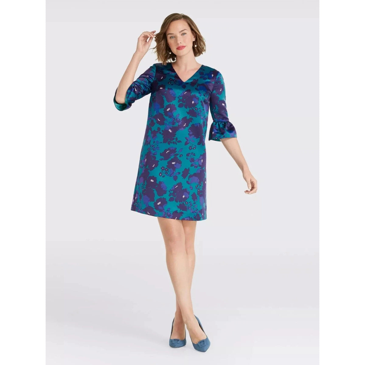 Cutout Floral A Line Dress