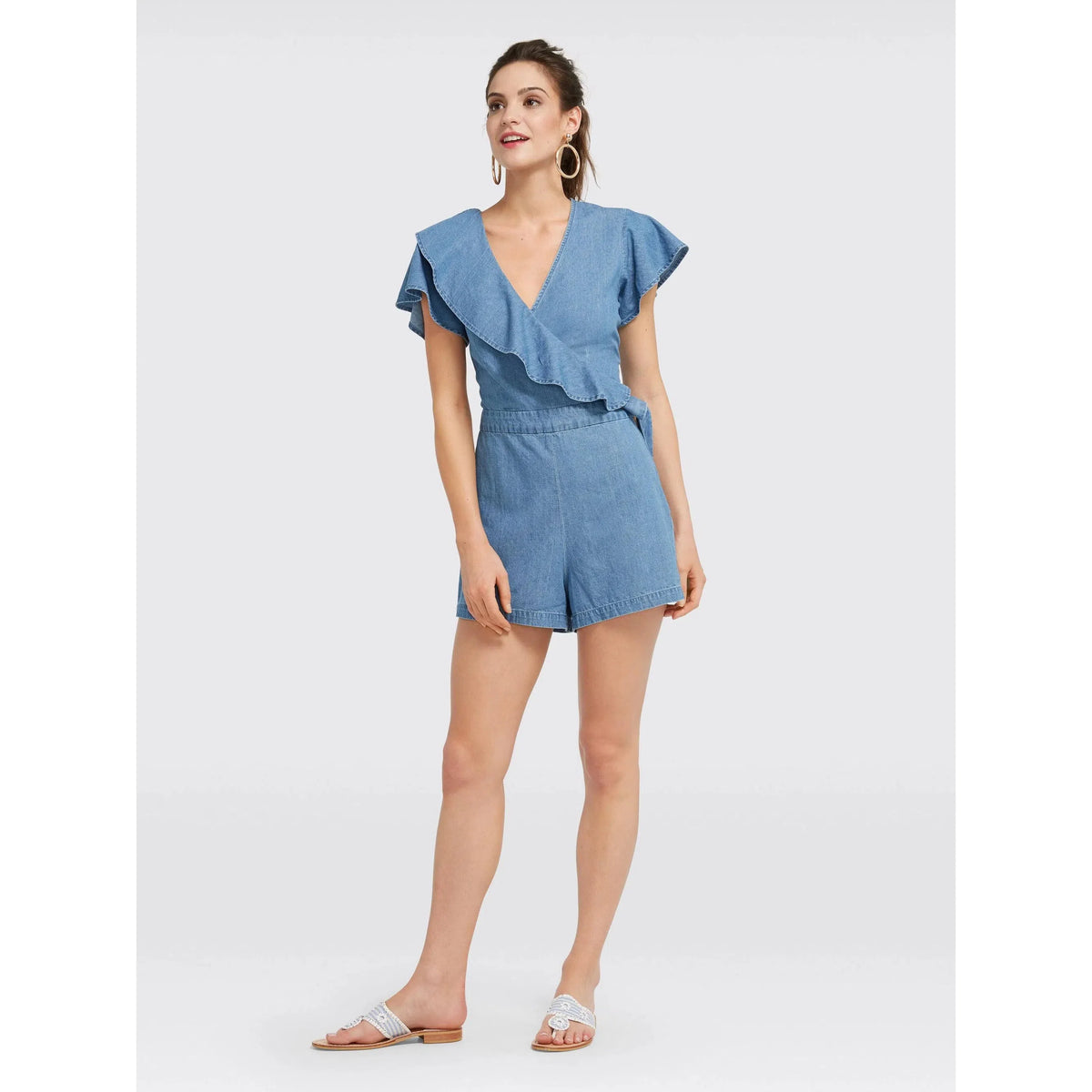 Chambray Flutter Romper