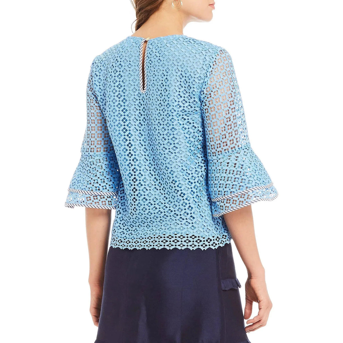 Lattice Double Bell Blouse Top