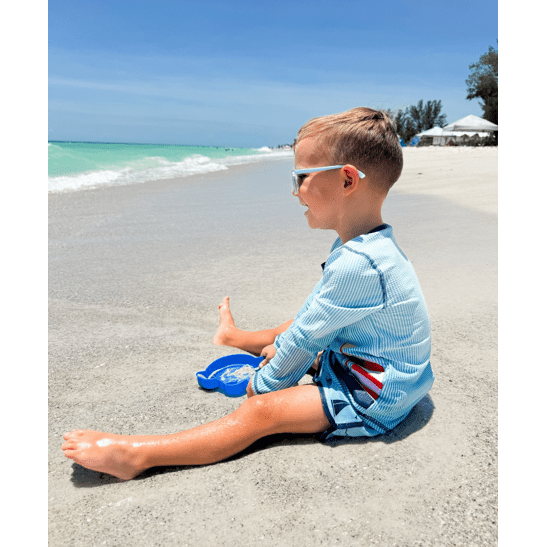 Sailboat Rash Guard & Swim Trunks Set