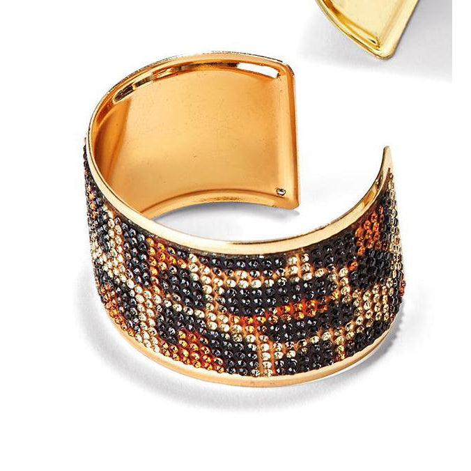 Crystal Embellished Gold Cuff Bracelet