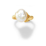 Adjustable Gold Pearl Ring