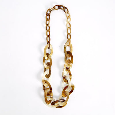 Long Horn Oval Link Necklace