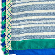 Striped Scarf/Sarong with Multicolored Tassels Assorted 3 Colorways