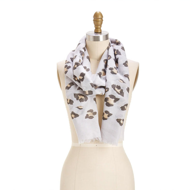Leopard Print Scarf with Gold Glitter Spots