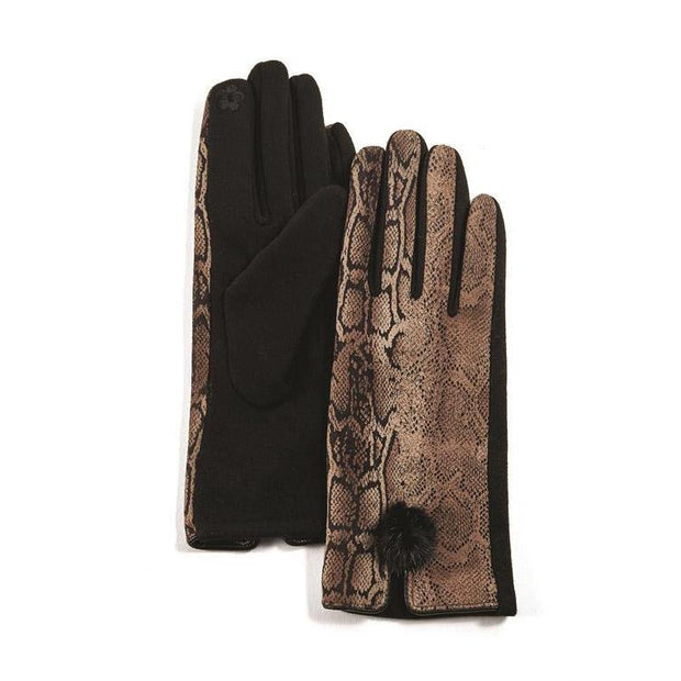 Python Print Ultra Suede Gloves