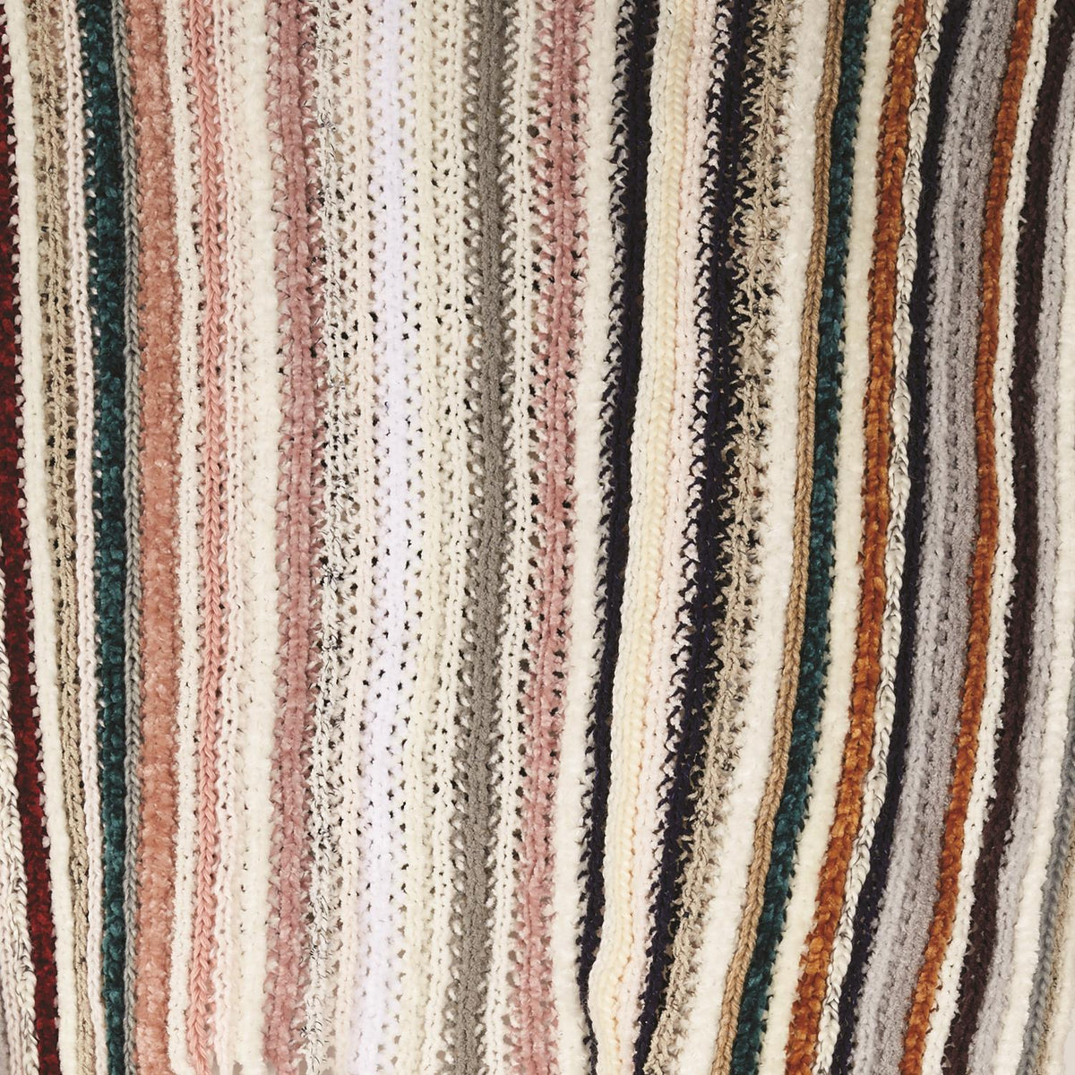 Multicolored Striped Chenille Infinity Shawl