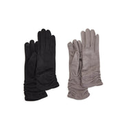 Microsuede Ruched Gloves with Touchscreen Fingertips