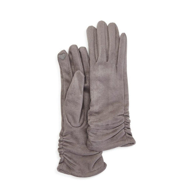 Microsuede Ruched Gloves with Touchscreen Fingertips