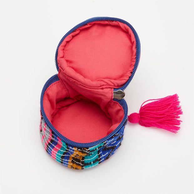 Multicolored Round Jewelry Pouch