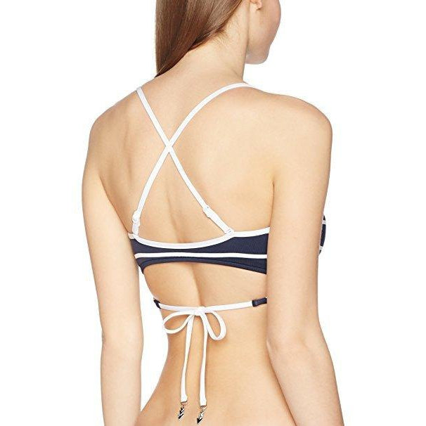 Castaway Stripe Wrap Front Bralette Bikini Top