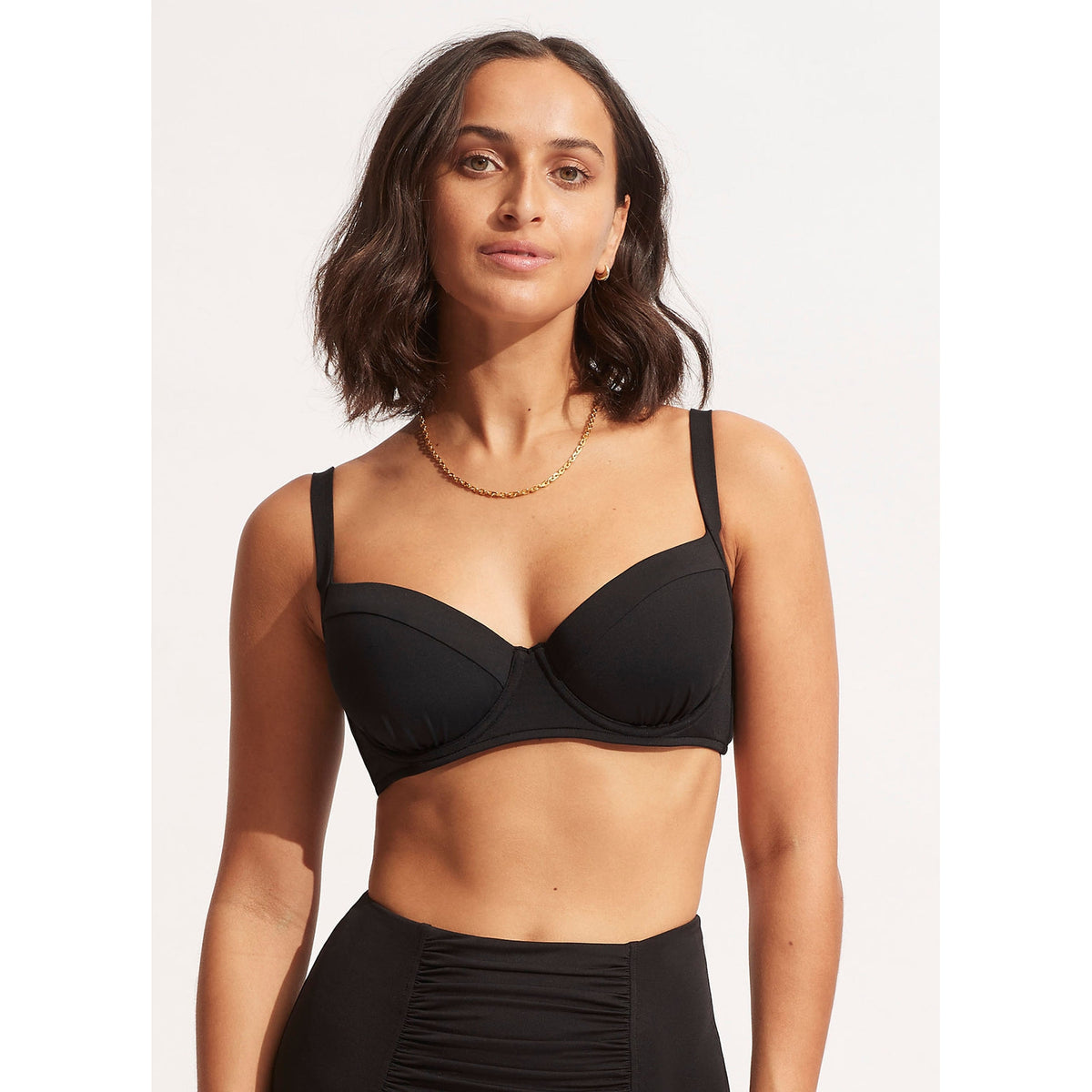 Seafolly Collective Wrap Front F Cup Bra - Black – Seafolly United Kingdom