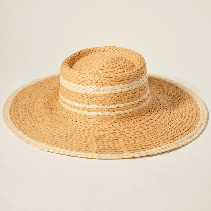 Stripe Straw Panama Hat
