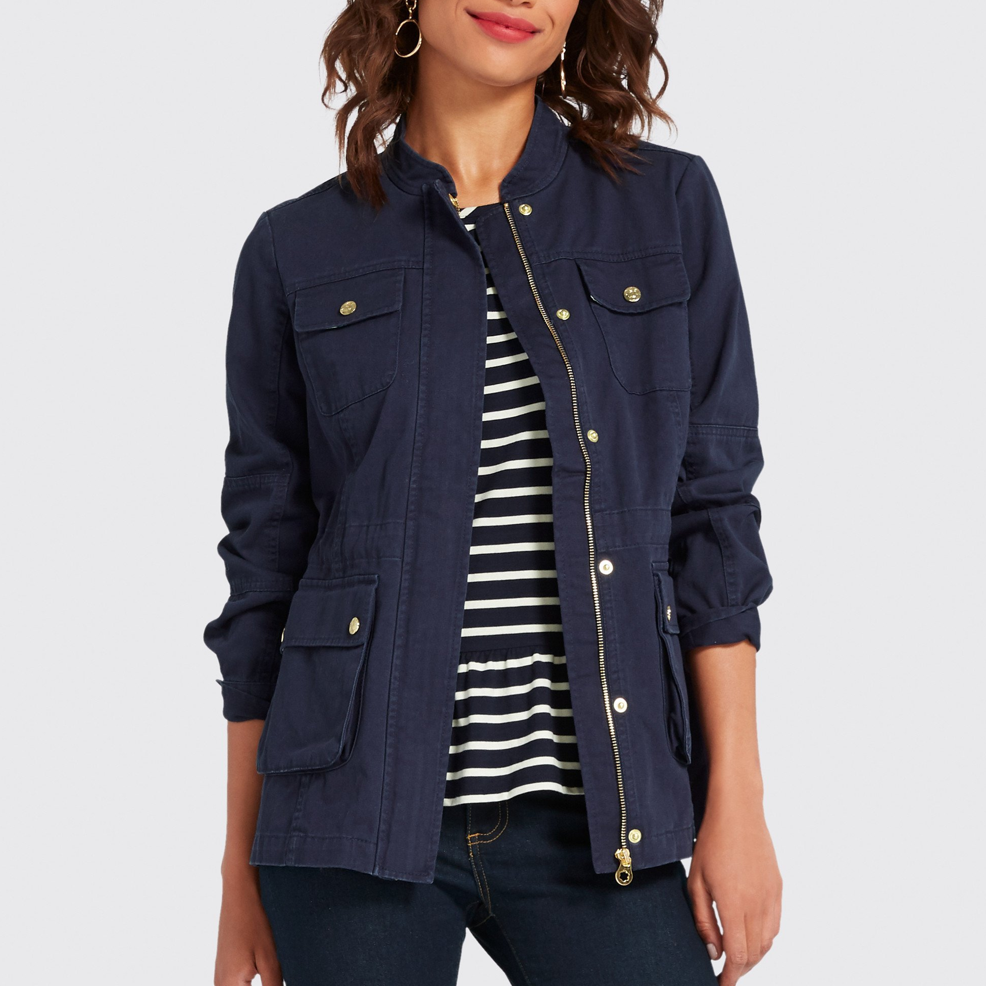 Solid Pocket Utility Jacket - Main Image