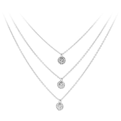 3 Disc Silver Necklace  