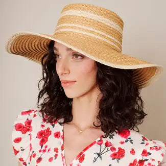 Stripe Straw Panama Hat