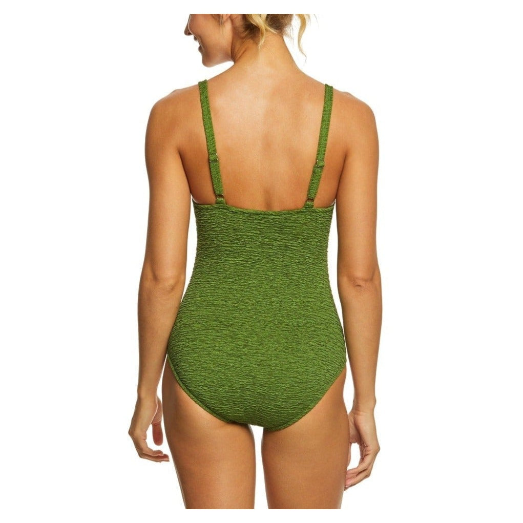 Krinkle Square Neck Underwire One Piece