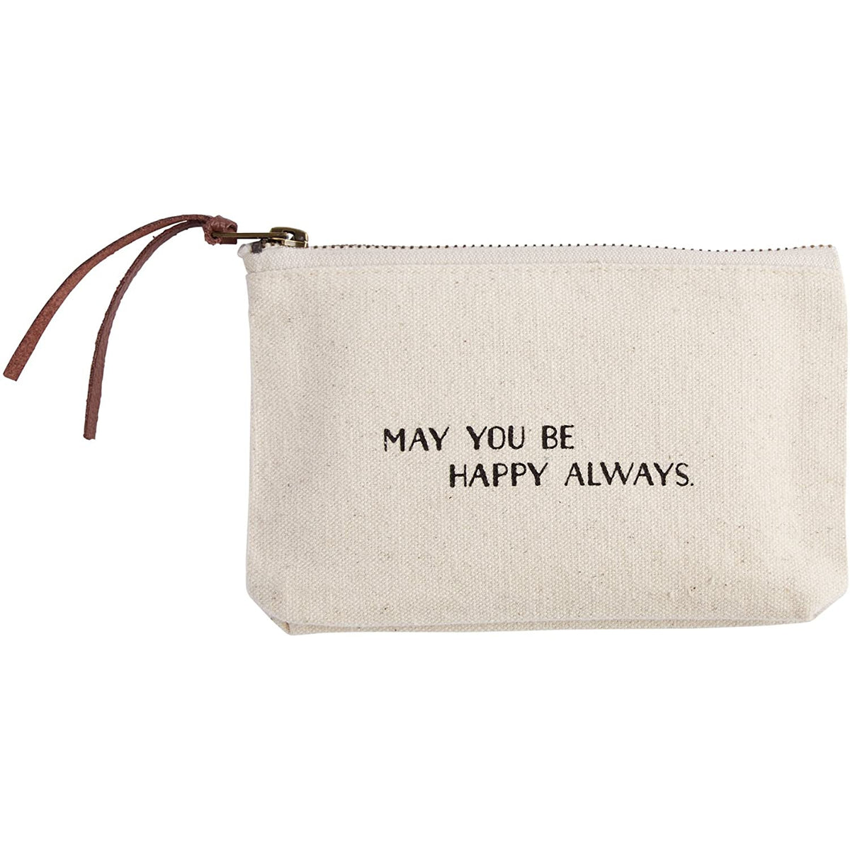 Printed Sentiments Canvas Pouch